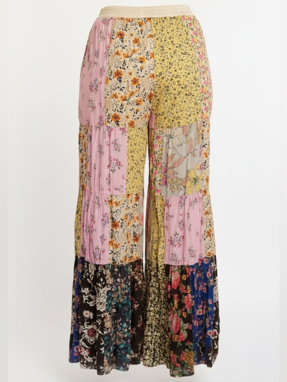 Young Threads Phoebe Patchwork Wide Leg Pants NWOT - Picture 2 of 2